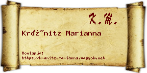 Kránitz Marianna névjegykártya